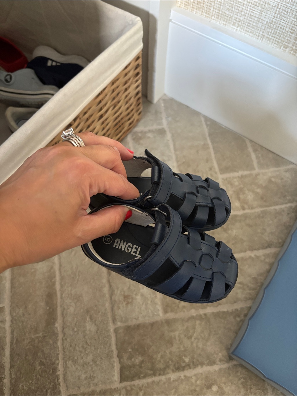 Angel Navy Blue Sandals. Size 5. Excellent Condition!!!
